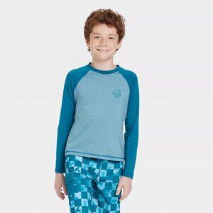 NEW Art Class Boys' Wave Long Sleeve Rash Guard Swim Shirt Size Large